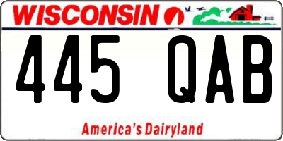 WI license plate 445QAB