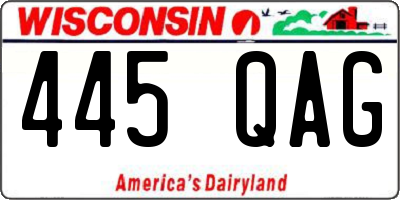 WI license plate 445QAG