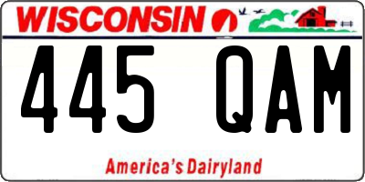 WI license plate 445QAM