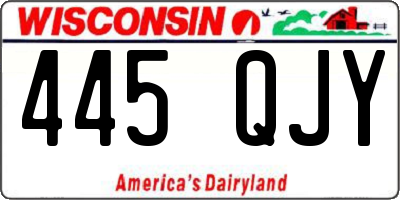 WI license plate 445QJY