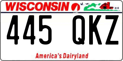 WI license plate 445QKZ