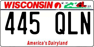 WI license plate 445QLN