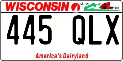 WI license plate 445QLX