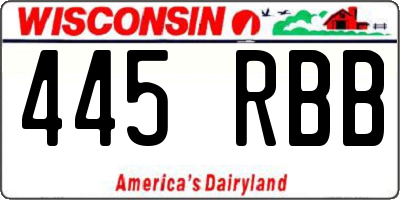 WI license plate 445RBB