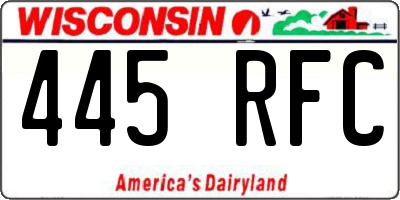 WI license plate 445RFC