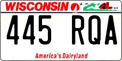 WI license plate 445RQA