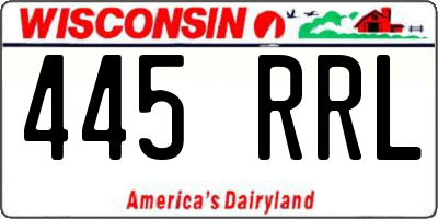 WI license plate 445RRL