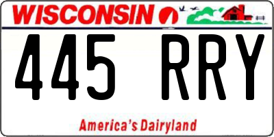 WI license plate 445RRY