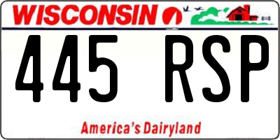 WI license plate 445RSP