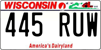 WI license plate 445RUW