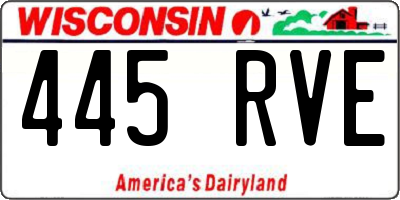 WI license plate 445RVE
