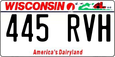 WI license plate 445RVH