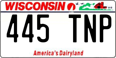 WI license plate 445TNP