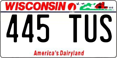 WI license plate 445TUS