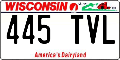 WI license plate 445TVL