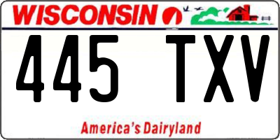 WI license plate 445TXV