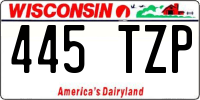 WI license plate 445TZP