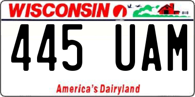 WI license plate 445UAM