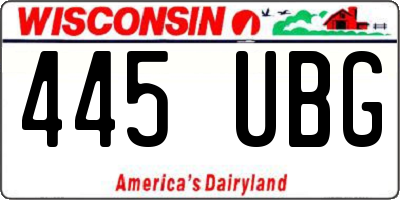 WI license plate 445UBG