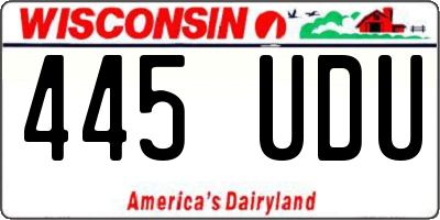 WI license plate 445UDU
