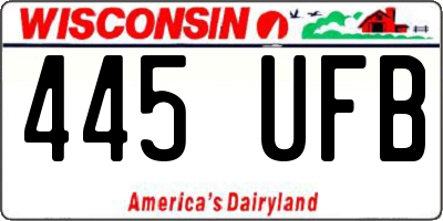WI license plate 445UFB