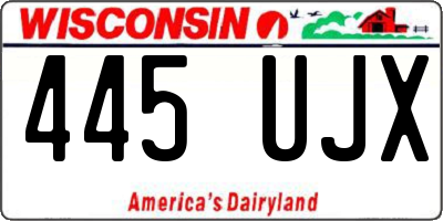 WI license plate 445UJX