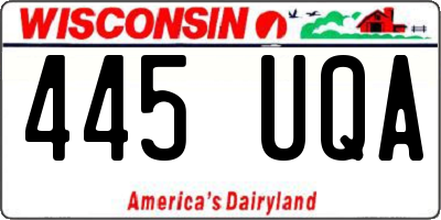 WI license plate 445UQA