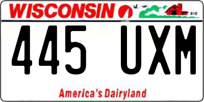 WI license plate 445UXM