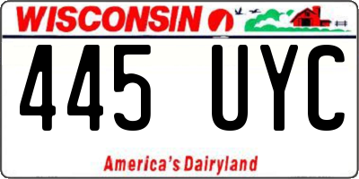 WI license plate 445UYC