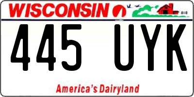 WI license plate 445UYK