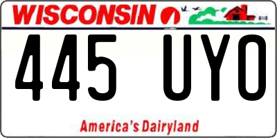 WI license plate 445UYO