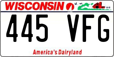 WI license plate 445VFG