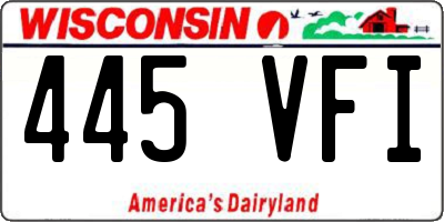WI license plate 445VFI