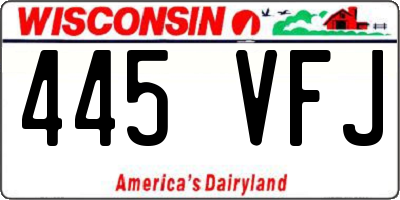 WI license plate 445VFJ