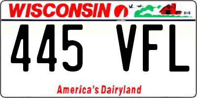 WI license plate 445VFL