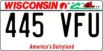 WI license plate 445VFU