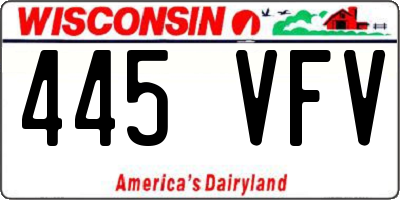 WI license plate 445VFV