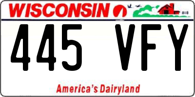 WI license plate 445VFY