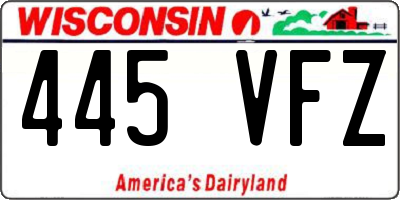 WI license plate 445VFZ