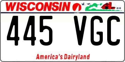 WI license plate 445VGC