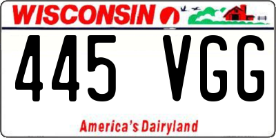 WI license plate 445VGG