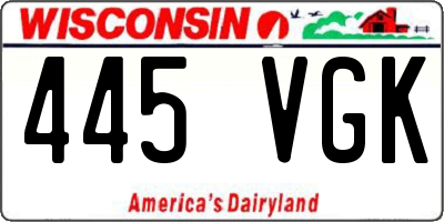 WI license plate 445VGK