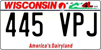 WI license plate 445VPJ