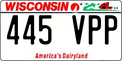 WI license plate 445VPP