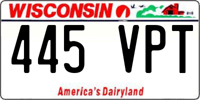 WI license plate 445VPT