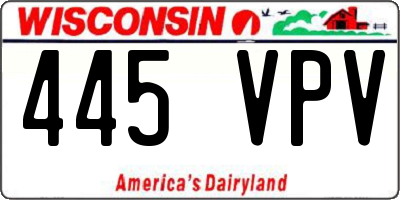 WI license plate 445VPV