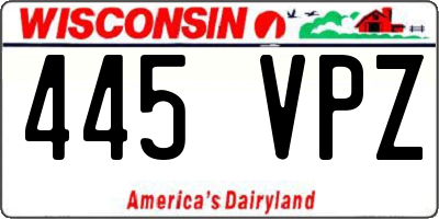 WI license plate 445VPZ