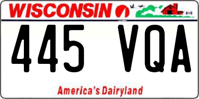 WI license plate 445VQA