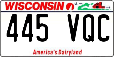 WI license plate 445VQC