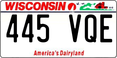 WI license plate 445VQE